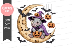 Halloween rhino clipart png Product Image 1