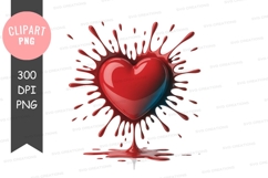Splattered heart clipart png Product Image 1