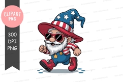Patriotic gnome clipart png Product Image 1