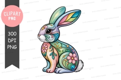 Colorful rabbit clipart png Product Image 1