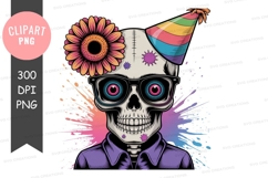 Celebratory skeleton clipart png Product Image 1