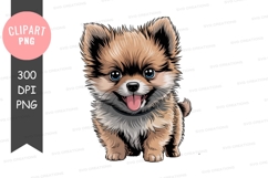 Happy pomeranian puppy clipart png Product Image 1