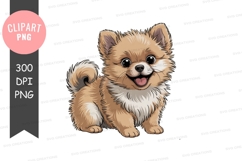 Happy pomeranian puppy clipart png Product Image 1