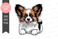 Cute papillon puppy clipart png Product Image 1