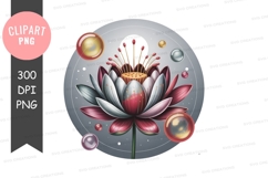 Lotus flower with orbs clipart png Product Image 1