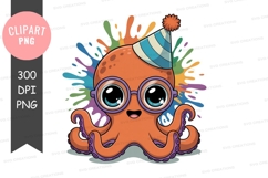 Celebrating octopus clipart png Product Image 1