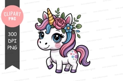 Cute unicorn clipart png Product Image 1