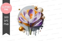 Vibrant purple crocus flower clipart png Product Image 1