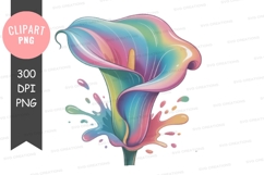 Rainbow calla lily clipart png Product Image 1
