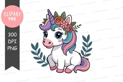 Cute unicorn clipart png Product Image 1