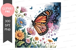 Monarch butterfly in a flower field Product Image 1