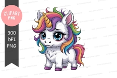 Colorful unicorn clipart png Product Image 1