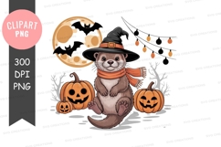 Halloween otter clipart png Product Image 1