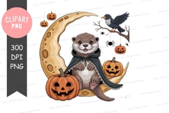Halloween otter clipart png Product Image 1