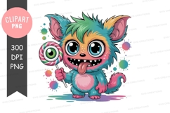 Playful pastel creature with lollipop Product Image 1
