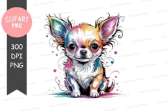 Colorful chihuahua puppy clipart png Product Image 1