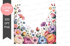 Floral border clipart png Product Image 1