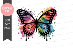 Colorful butterfly clipart png Product Image 1