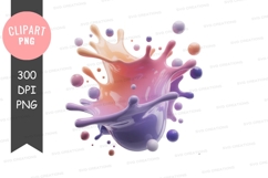 Colorful splash clipart png Product Image 1