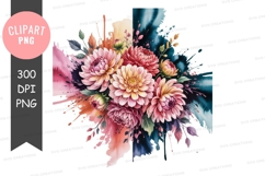 Vibrant floral explosion clipart png Product Image 1