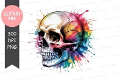 Colorful skull clipart png Product Image 1
