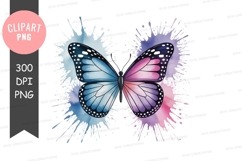 Colorful butterfly clipart png Product Image 1