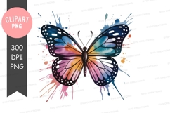 Colorful butterfly clipart png Product Image 1