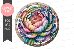 Colorful floral mandala clipart png Product Image 1