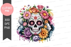 Day of the dead sugar skull with flowers Product Image 1
