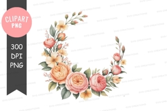 Floral wreath clipart png Product Image 1