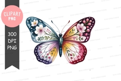 Colorful butterfly clipart png Product Image 1