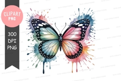 Colorful butterfly clipart png Product Image 1