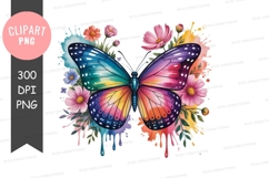 Colorful butterfly with flowers Product Image 1