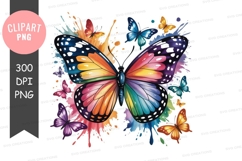 Colorful butterfly clipart png Product Image 1