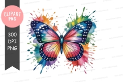 Colorful butterfly clipart png Product Image 1