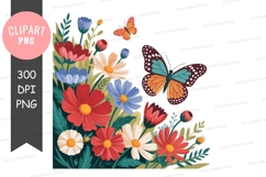 Vibrant flower garden with butterflies Product Image 1