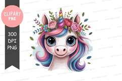 Whimsical unicorn clipart png Product Image 1