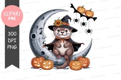 Halloween otter clipart png Product Image 1