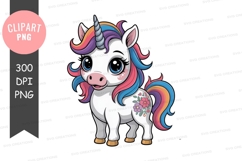 Colorful unicorn clipart png Product Image 1