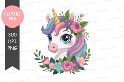 Whimsical unicorn clipart png Product Image 1