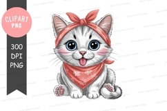 Playful kitten with bandana Product Image 1