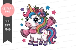 Whimsical unicorn clipart png Product Image 1