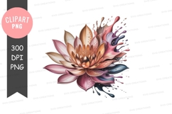 Colorful lotus flower clipart png Product Image 1
