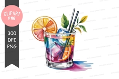 Colorful cocktail clipart png Product Image 1