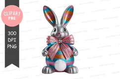 Colorful easter bunny clipart png Product Image 1