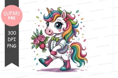 Colorful unicorn with bouquet Product Image 1
