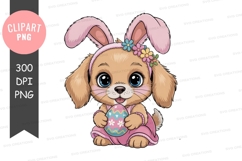 Cute puppy in easter bunny costume Product Image 1