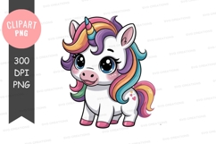 Cute cartoon unicorn clipart png Product Image 1