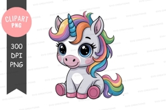 Colorful unicorn clipart png Product Image 1