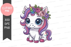 Cute unicorn clipart png Product Image 1